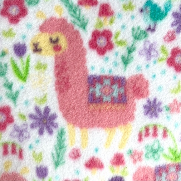 Handmade Baby Blanket 2-Ply Fleece Crochet Edging Llama Toddler Stroller Lovey - Picture 4 of 4